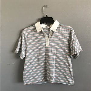 Charlotte Russe Striped polo crop top